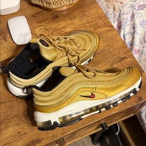 Nike Gold and Black Air Max Sneakers